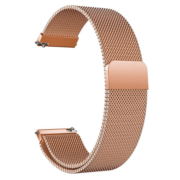 Horlogeband stainless steel rosegoud 22mm